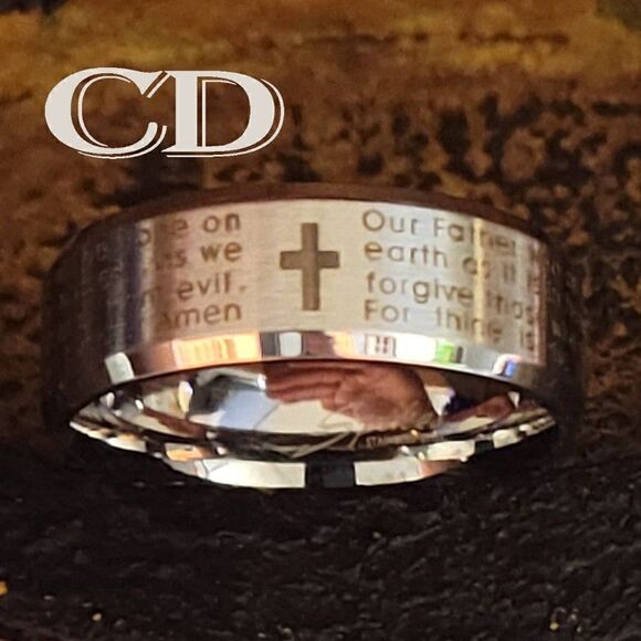 Men's Christian The Lords Prayer Promise Ring - Picture 1 of 6